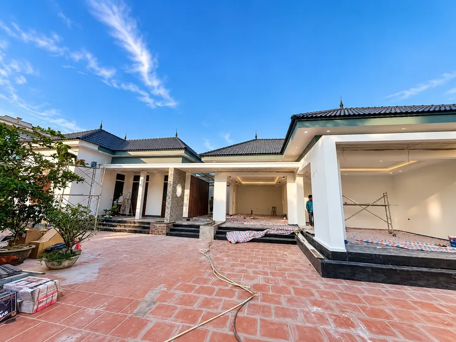 Biệt thự một tầng giai đoạn phần thô