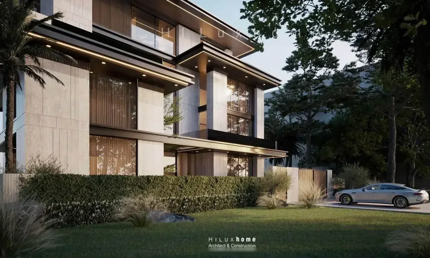 Biệt thự hiện đại ốp gỗ