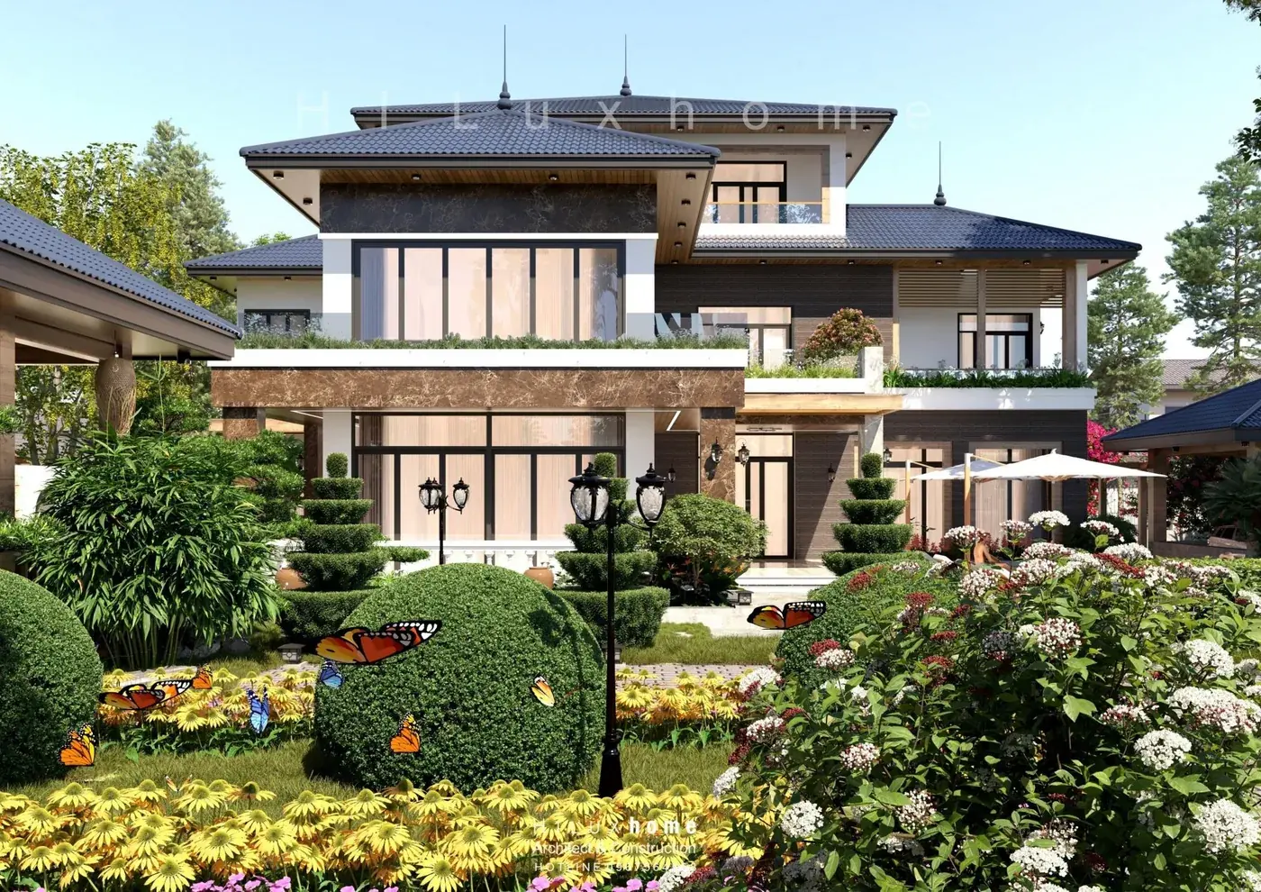 Mái Nhật 2 tầng, sân vườn
