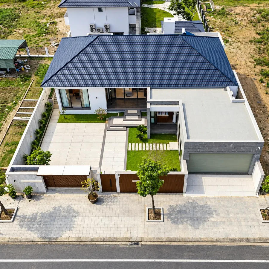 Nhà cấp 4 mái Nhật, sân rộng